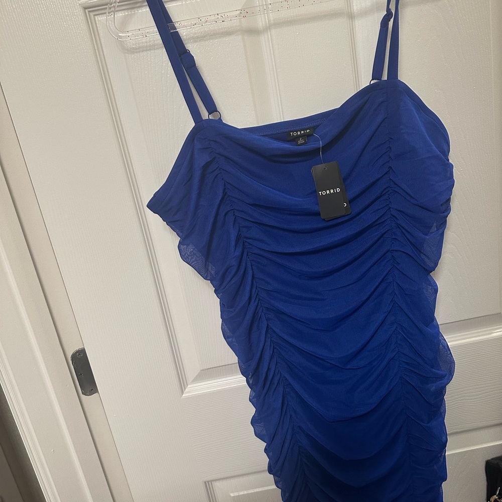 Torrid Royal Blue Ruched Dress